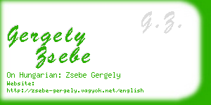 gergely zsebe business card